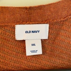 Old navy rust colored cropped sleeve cardigan XXL